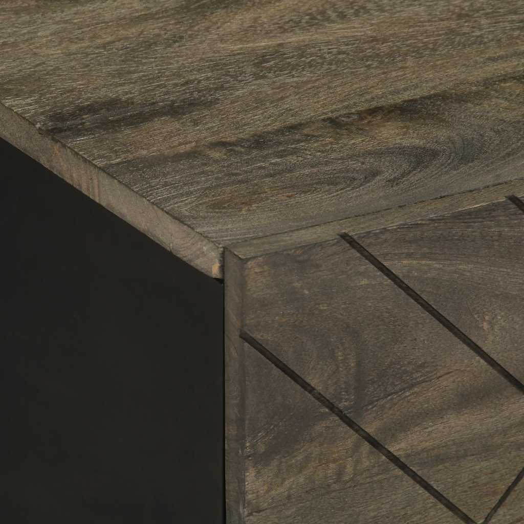 Table basse noir 80x50x40 cm bois massif de manguier - XIOS