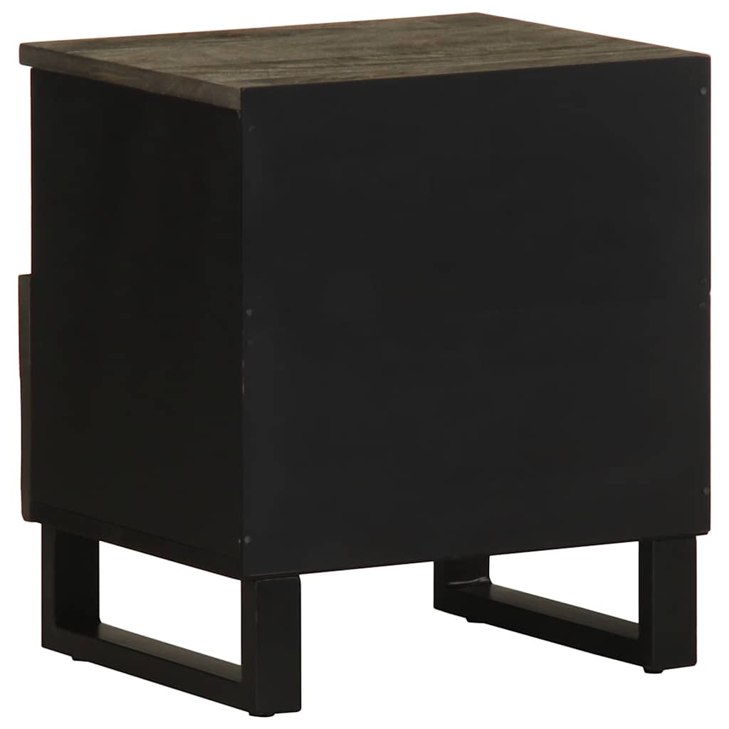 Table de chevet noir 40x33x46 cm bois de manguier solide - XIOS