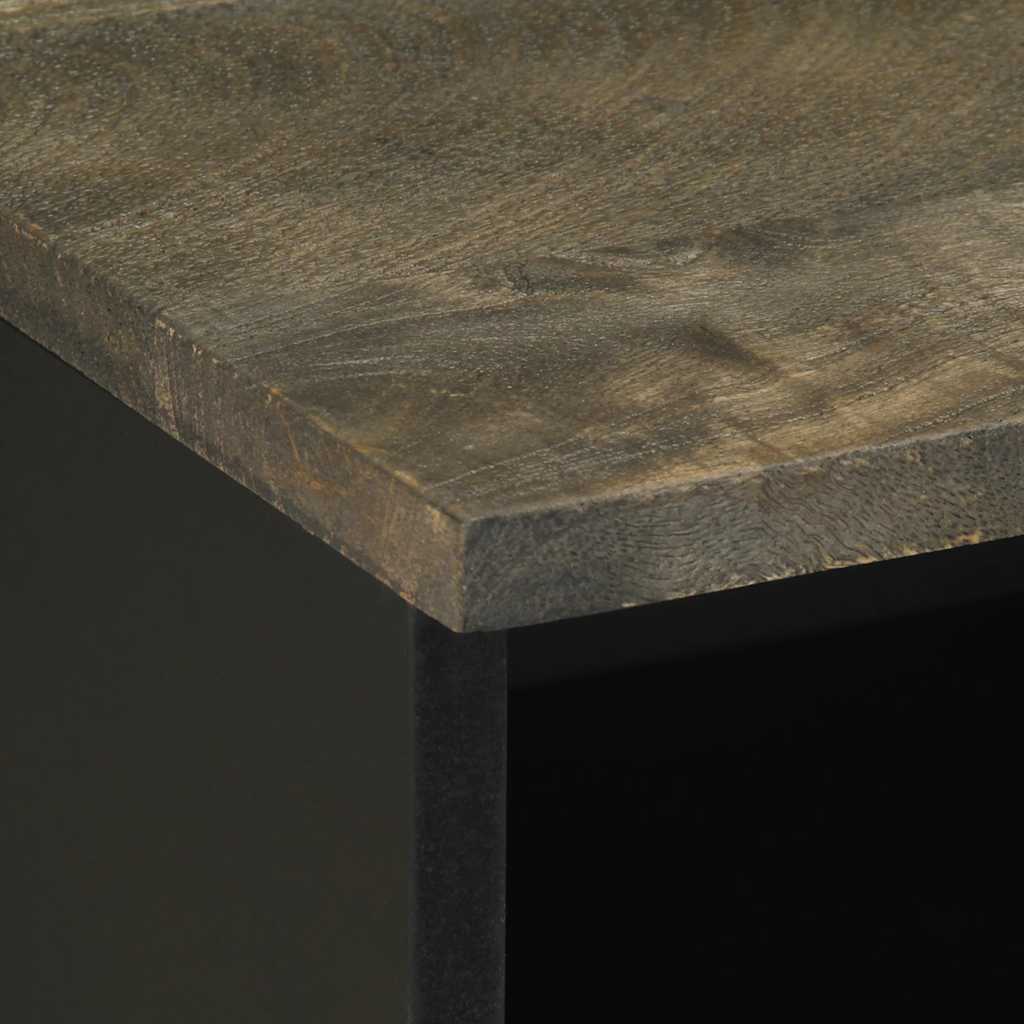 Table de chevet noir 40x33x46 cm bois de manguier solide - XIOS