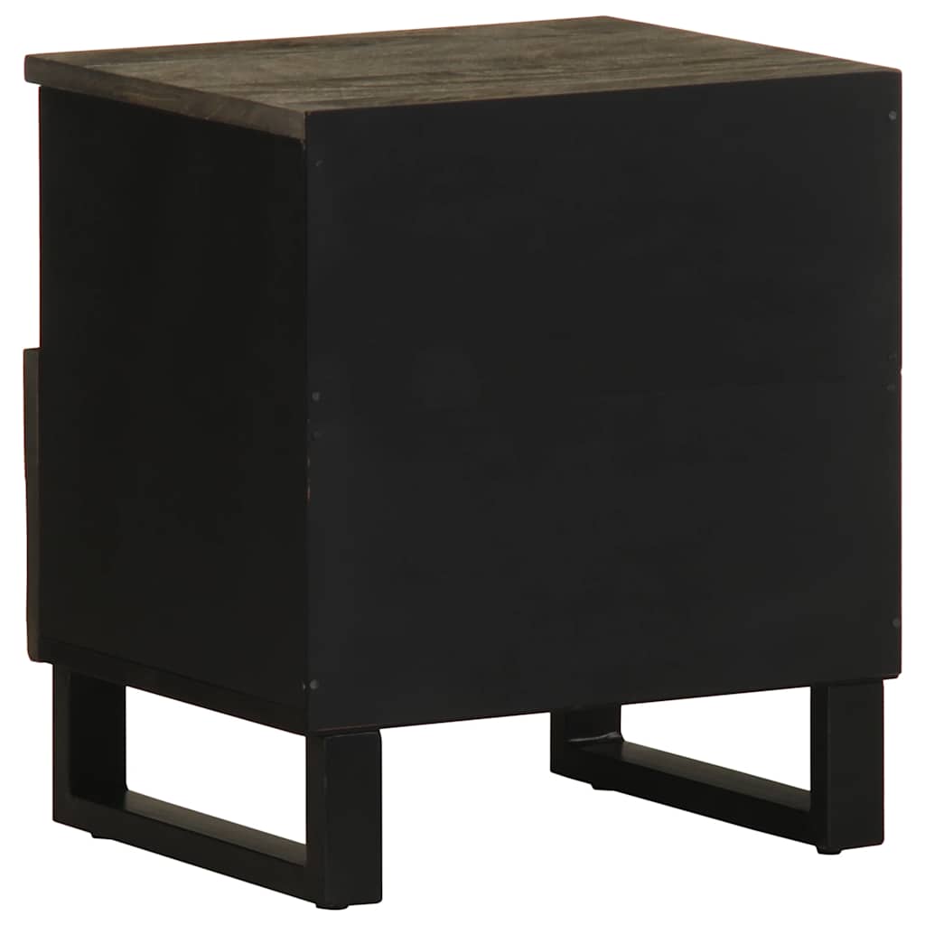 Tables de chevet 2 pcs noir 40x33x46 cm bois de manguier solide - XIOS