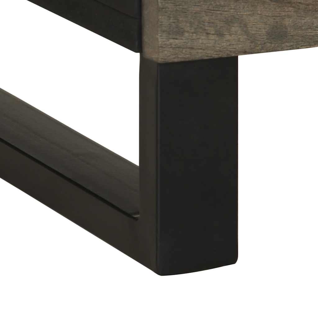 Table de chevet noir 50x33x62 cm bois de manguier solide - XIOS