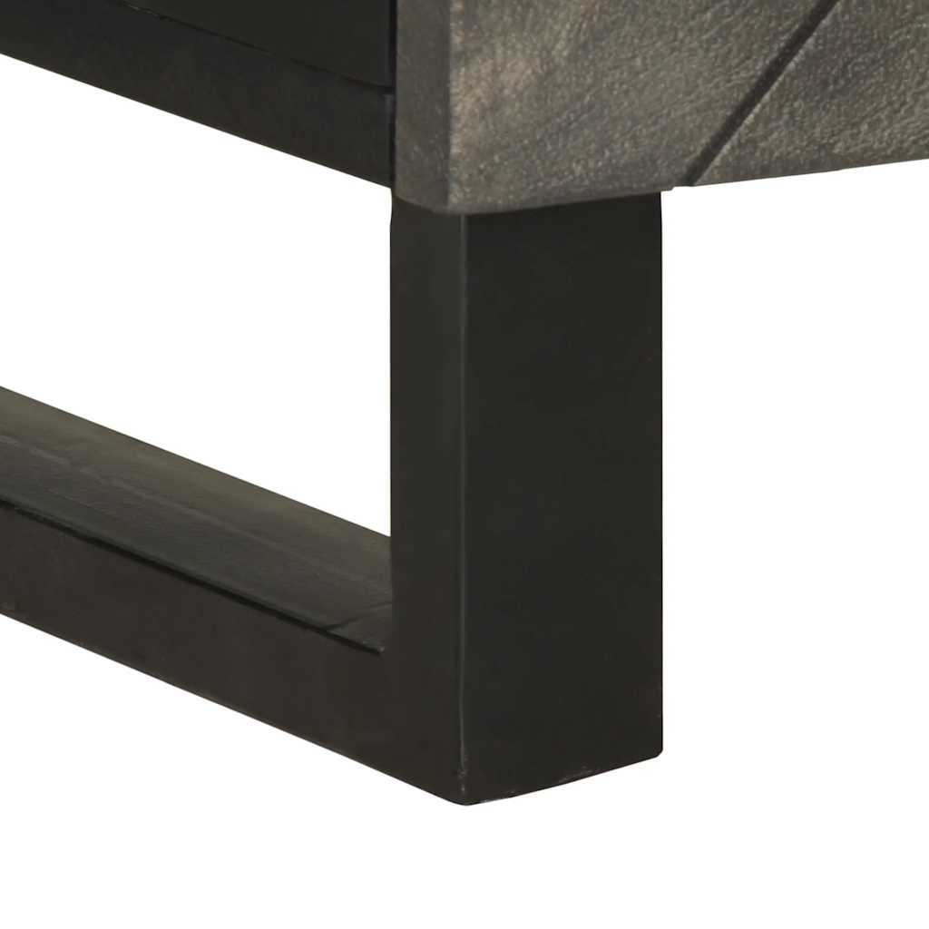 Table de chevet noir 50x33x60 cm bois de manguier massif - XIOS