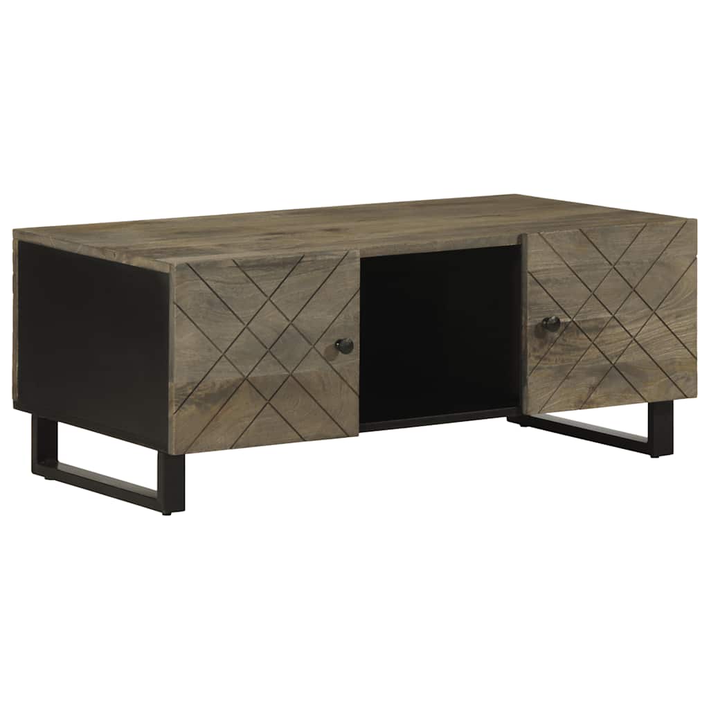 Table basse noir 100x54x40 cm bois massif de manguier - XIOS