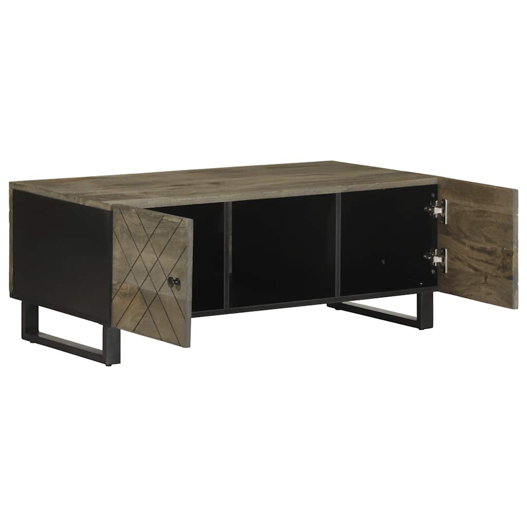 Table basse noir 100x54x40 cm bois massif de manguier - XIOS