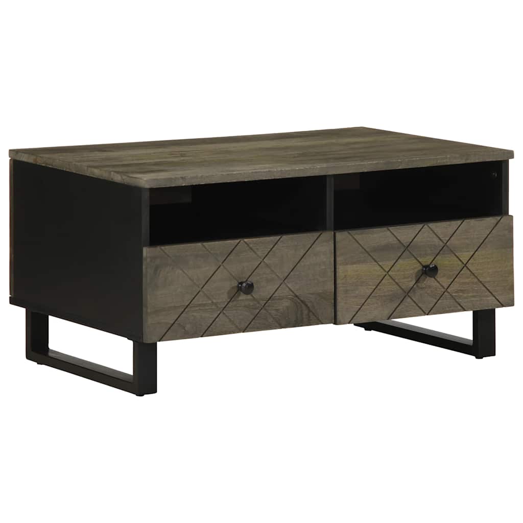 Table basse noir 80x54x40 cm bois massif de manguier - XIOS