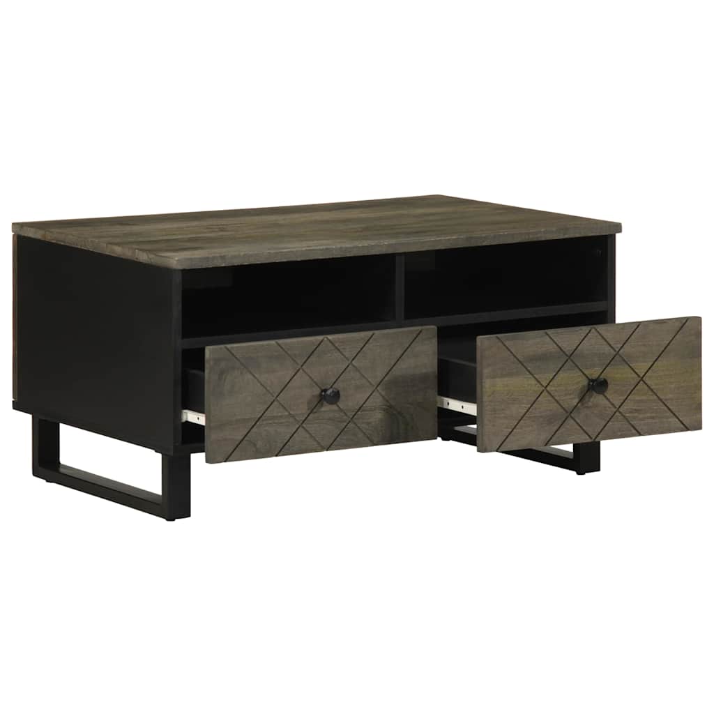 Table basse noir 80x54x40 cm bois massif de manguier - XIOS