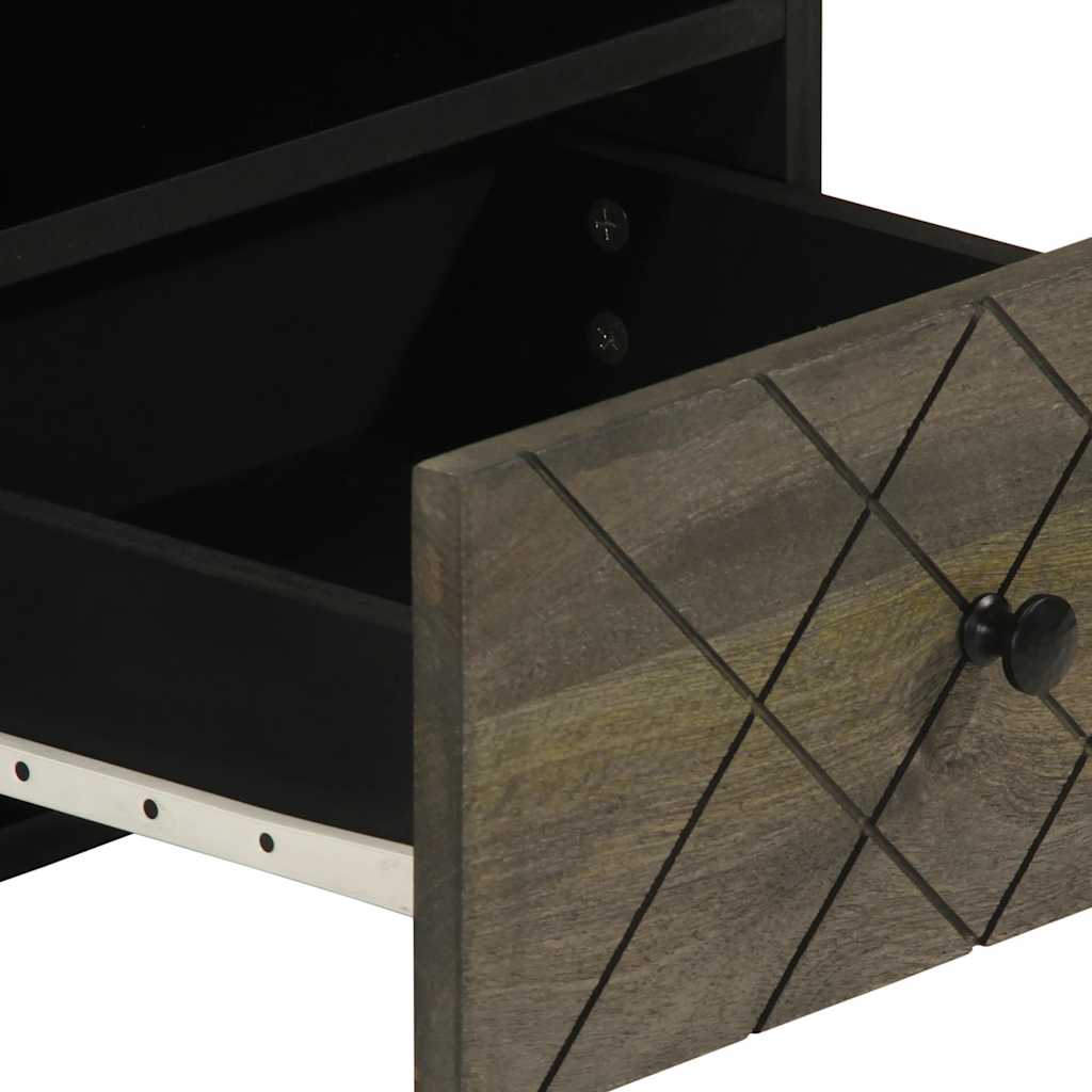 Table basse noir 80x54x40 cm bois massif de manguier - XIOS