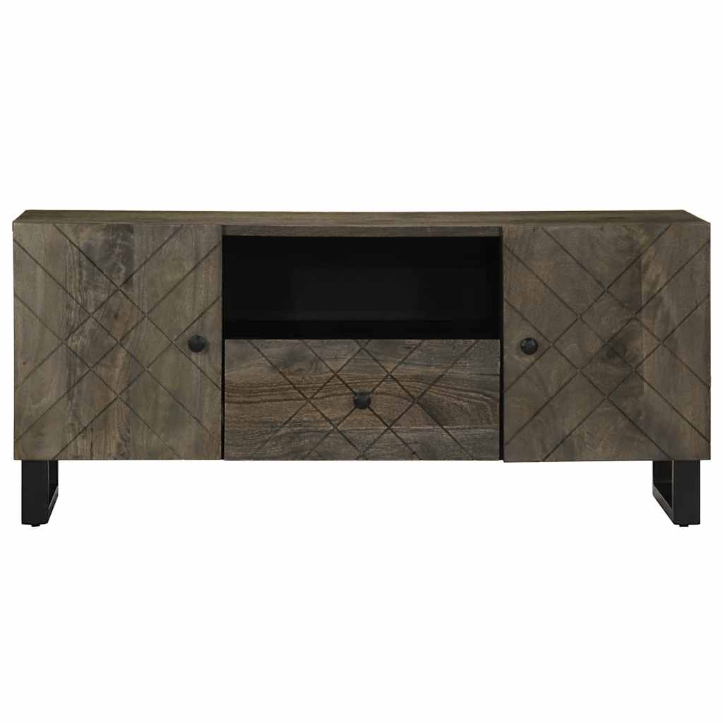 Meuble TV noir 105x33x46 cm bois massif de manguier - XIOS