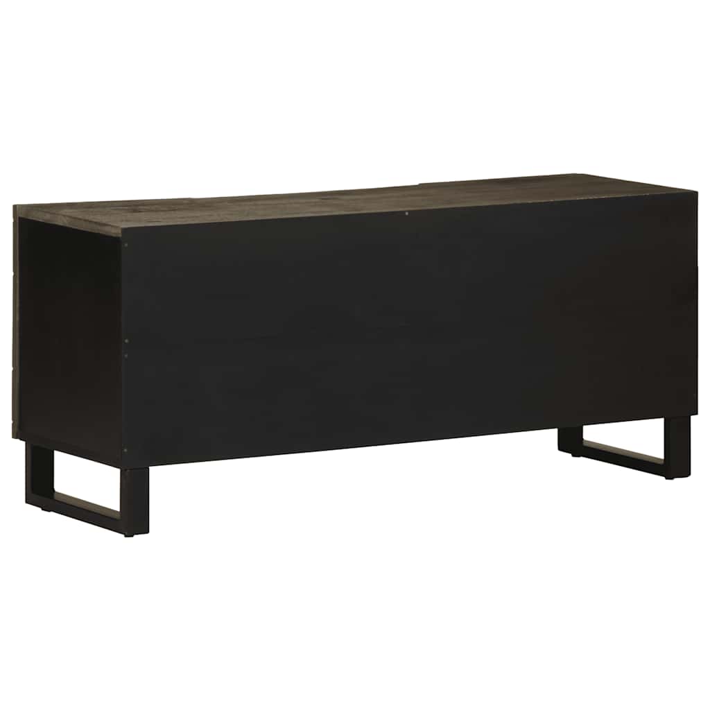 Meuble TV noir 105x33x46 cm bois massif de manguier - XIOS