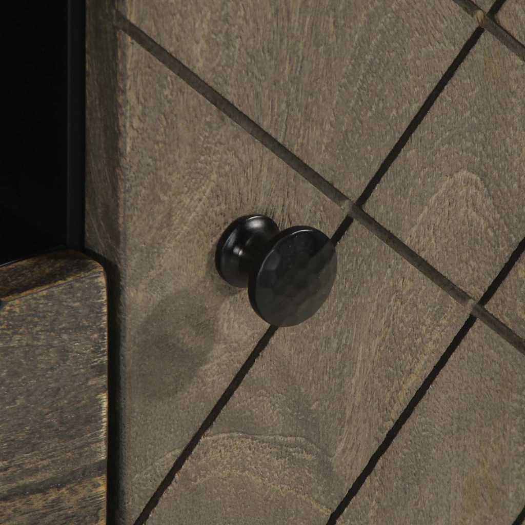 Meuble TV noir 105x33x46 cm bois massif de manguier - XIOS