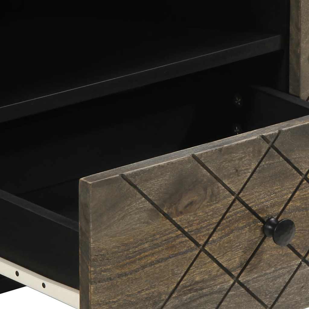 Meuble TV noir 105x33x46 cm bois massif de manguier - XIOS