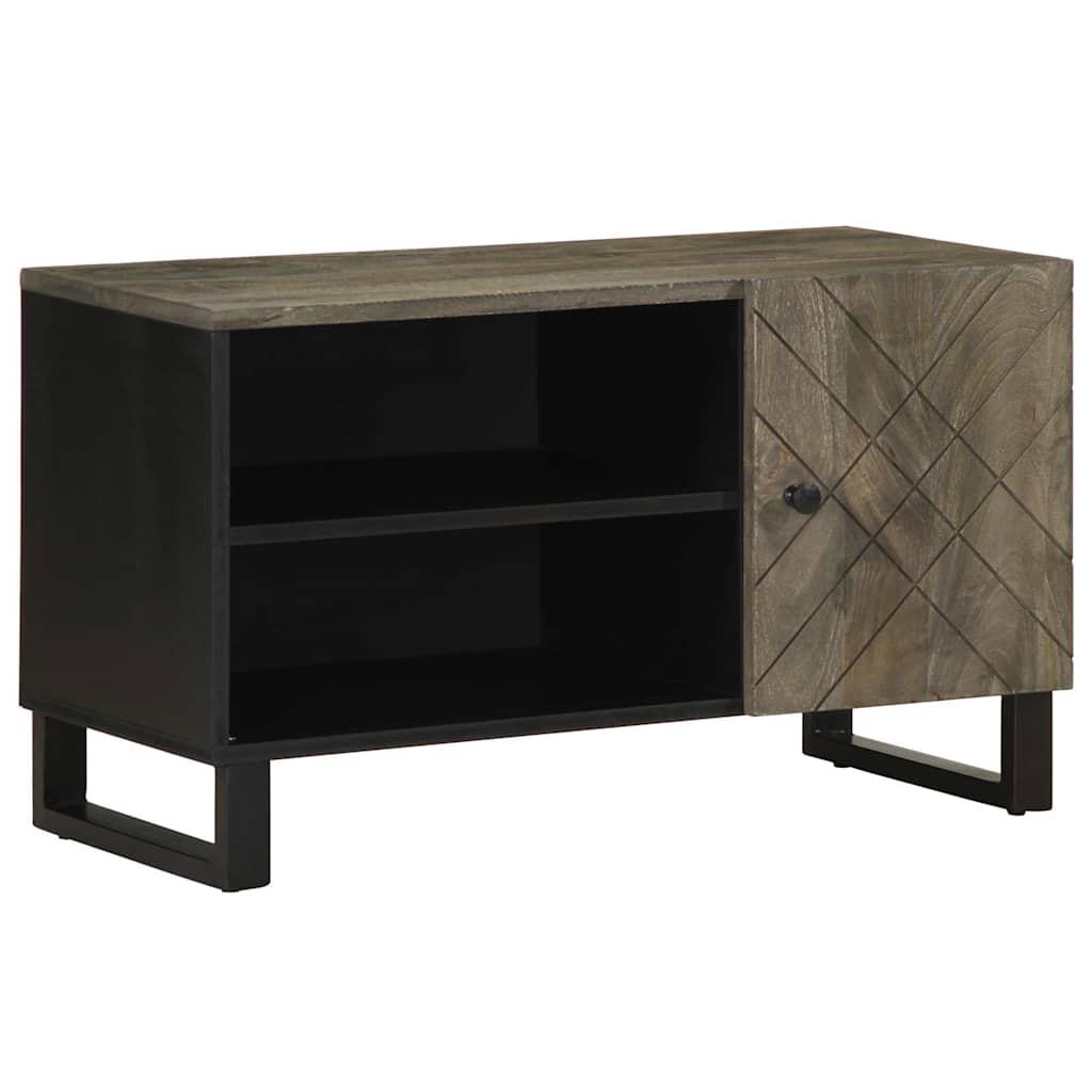 Meuble TV noir 80x33x46 cm bois massif de manguier - XIOS