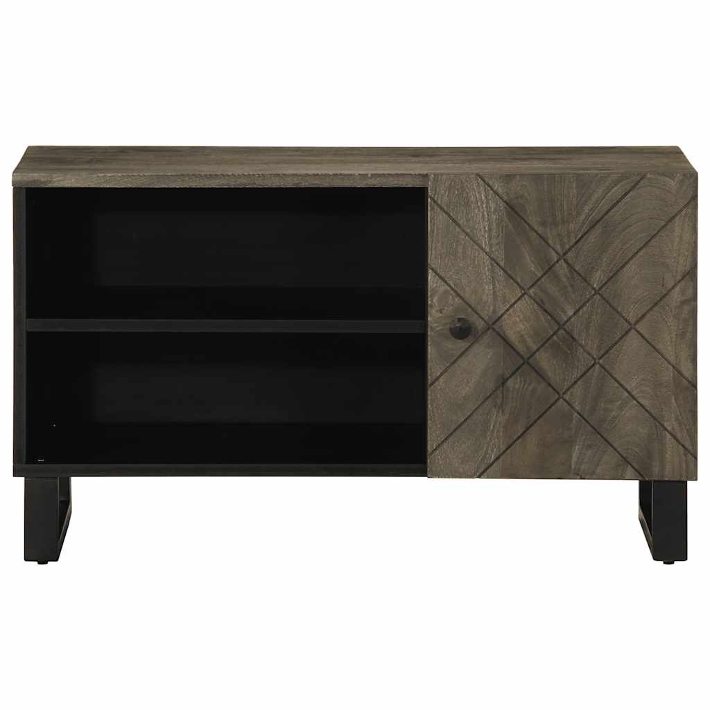 Meuble TV noir 80x33x46 cm bois massif de manguier - XIOS