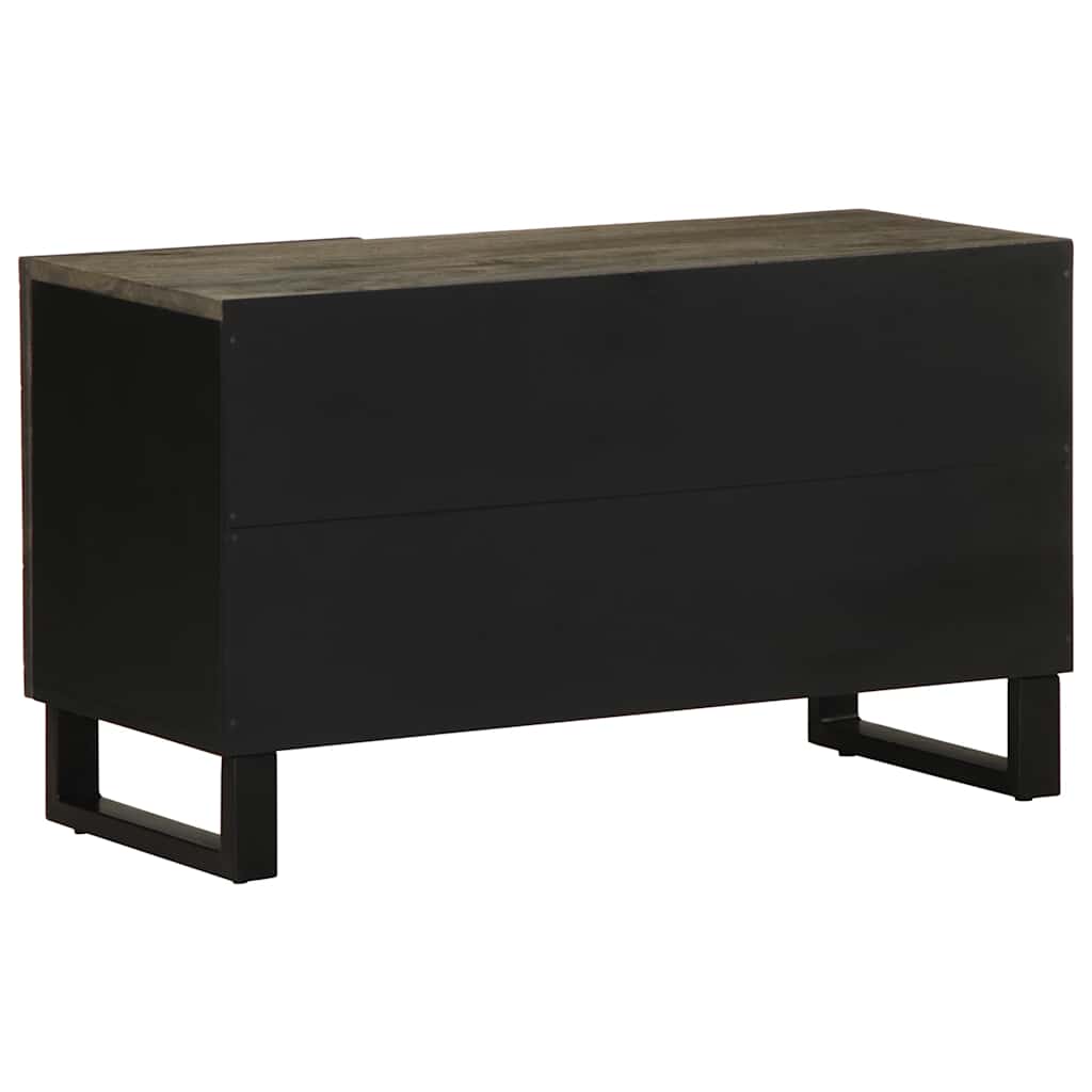 Meuble TV noir 80x33x46 cm bois massif de manguier - XIOS