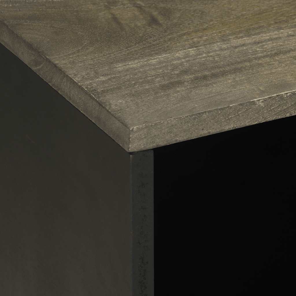 Meuble TV noir 80x33x46 cm bois massif de manguier - XIOS