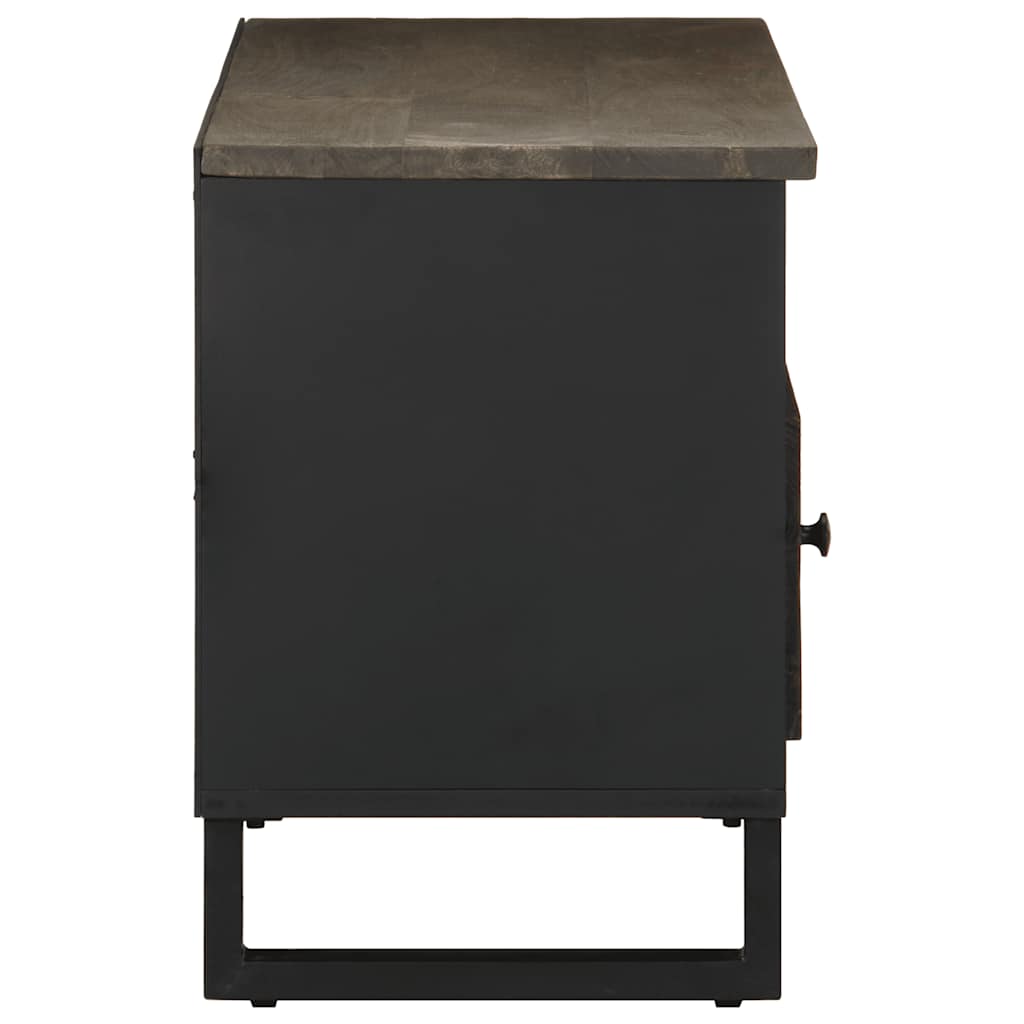 Meuble TV noir 100x33x46 cm bois massif de manguier - XIOS