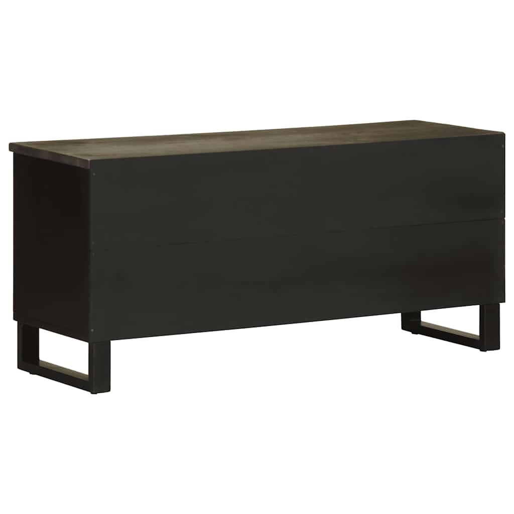 Meuble TV noir 100x33x46 cm bois massif de manguier - XIOS
