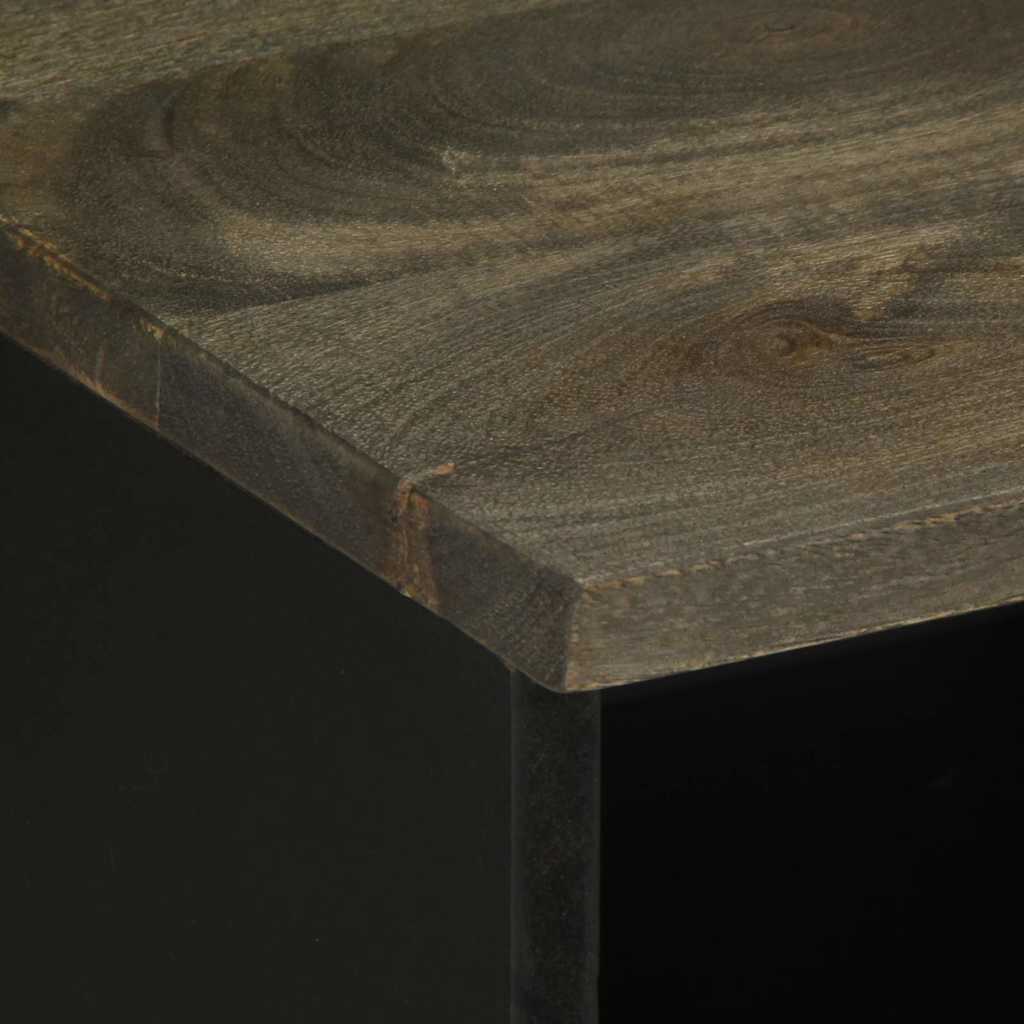 Meuble TV noir 100x33x46 cm bois massif de manguier - XIOS