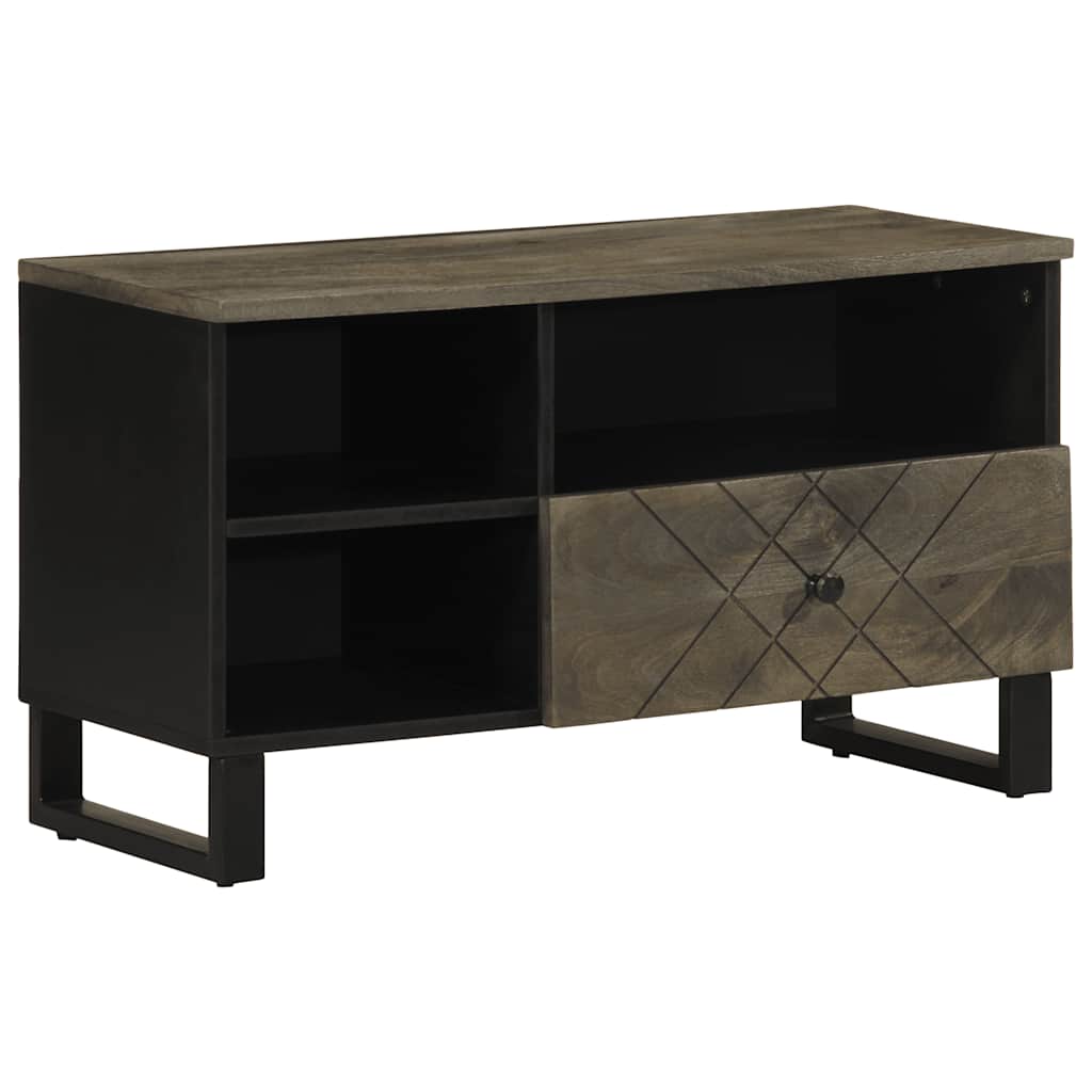Meuble TV noir 80x33x46 cm bois massif de manguier - XIOS