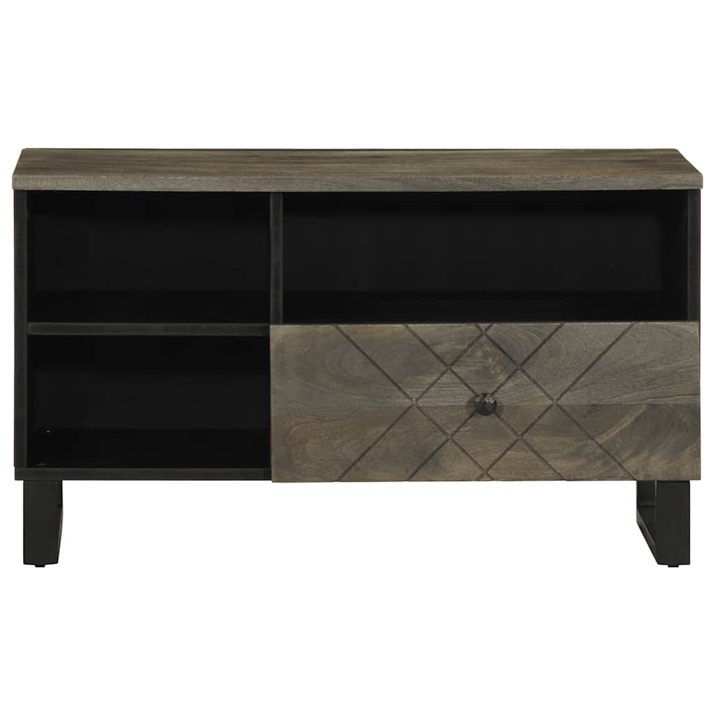 Meuble TV noir 80x33x46 cm bois massif de manguier - XIOS