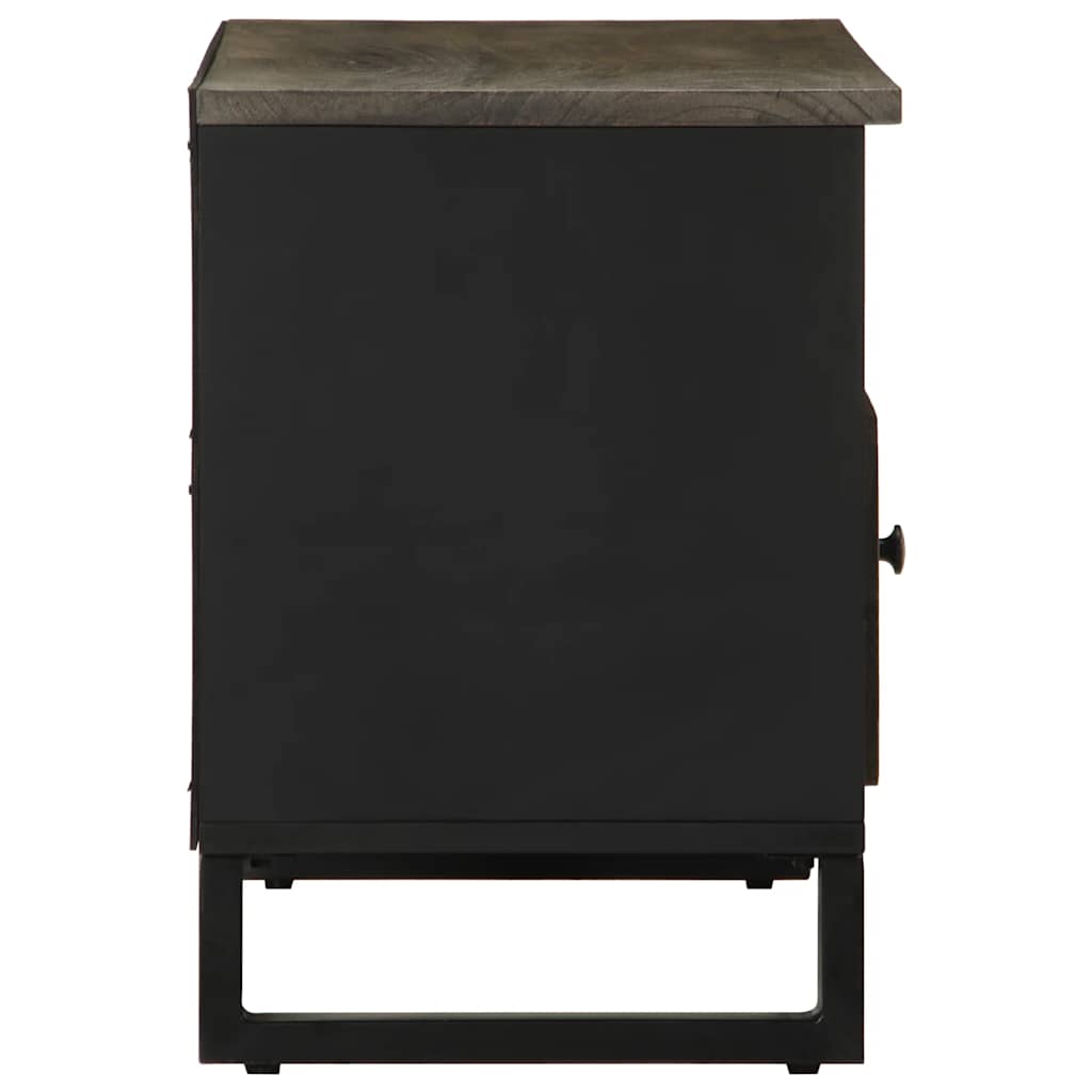Meuble TV noir 80x33x46 cm bois massif de manguier - XIOS