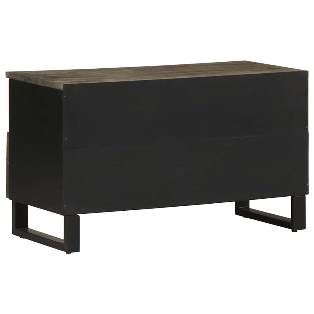 Meuble TV noir 80x33x46 cm bois massif de manguier - XIOS