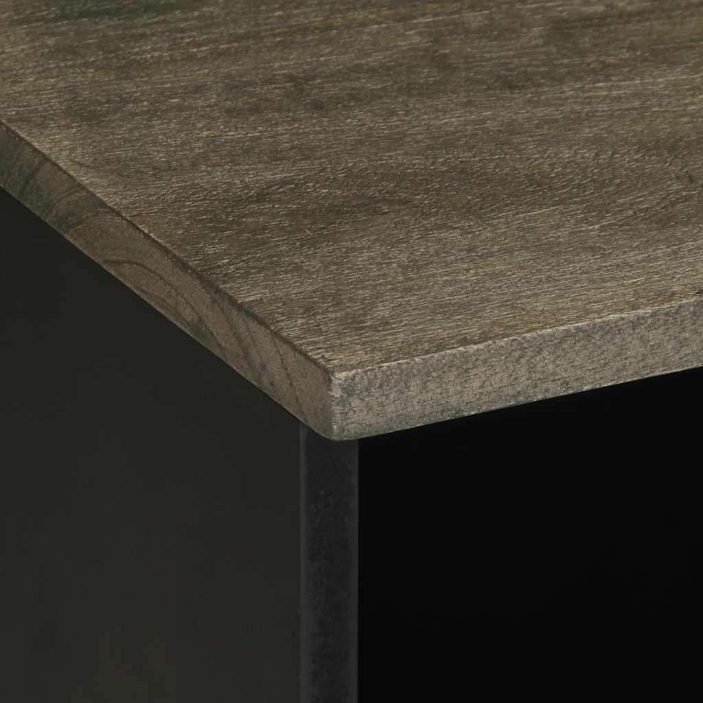 Meuble TV noir 80x33x46 cm bois massif de manguier - XIOS