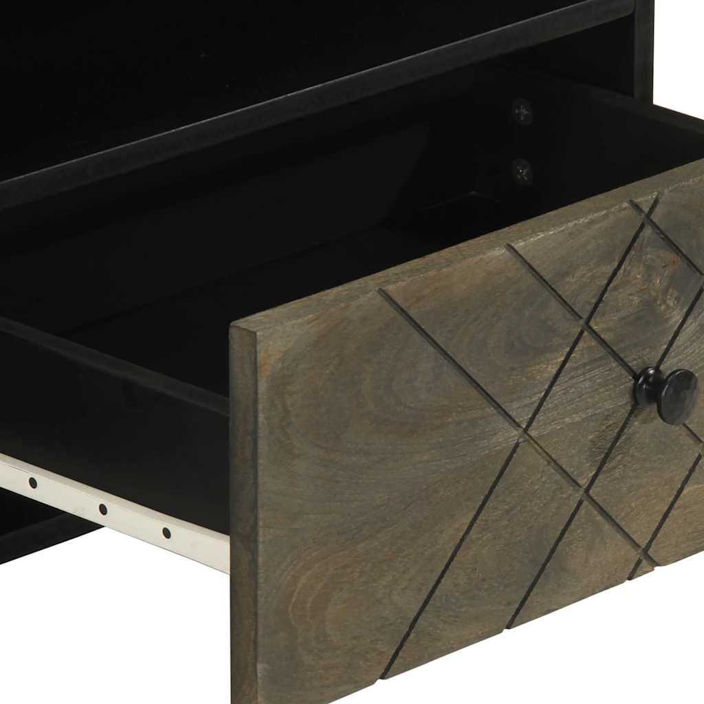 Meuble TV noir 80x33x46 cm bois massif de manguier - XIOS