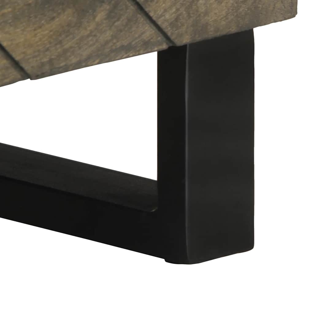 Meuble TV noir 80x33x46 cm bois massif de manguier - XIOS
