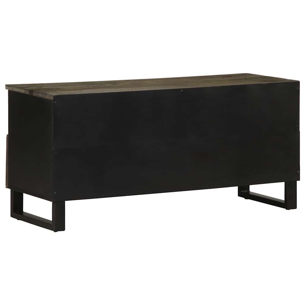Meuble TV noir 100x33x46 cm bois massif de manguier - XIOS