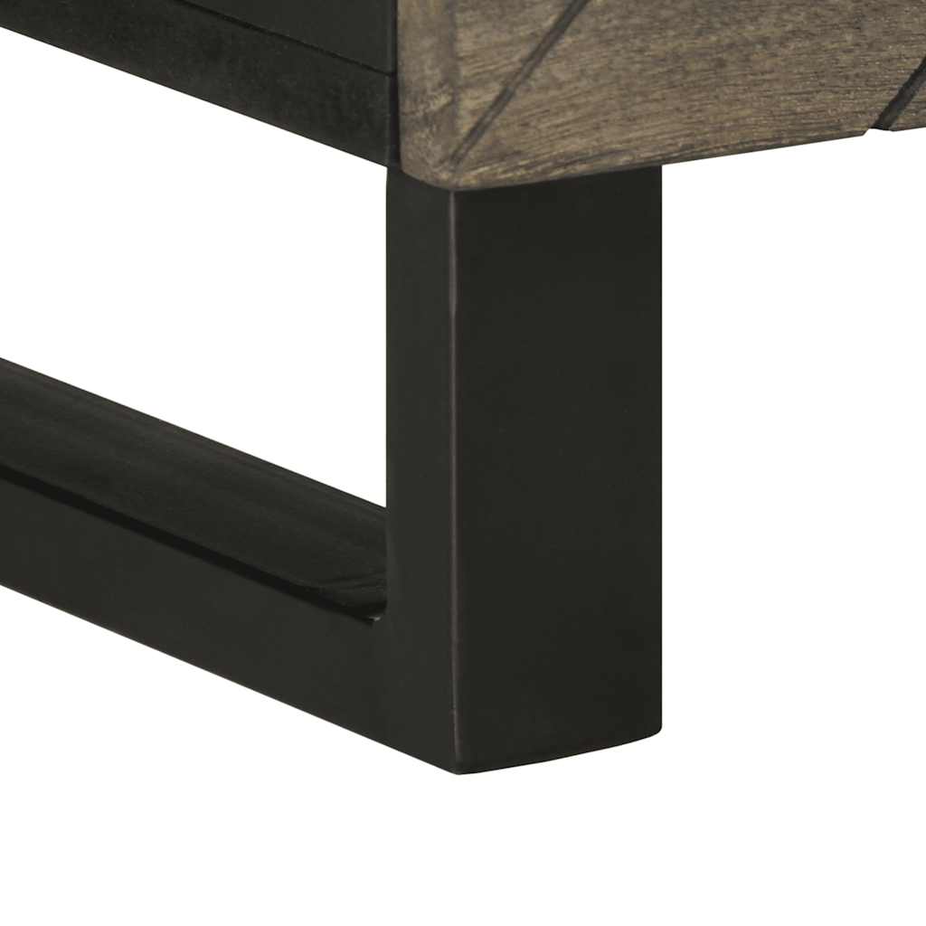 Meuble TV noir 100x33x46 cm bois massif de manguier - XIOS