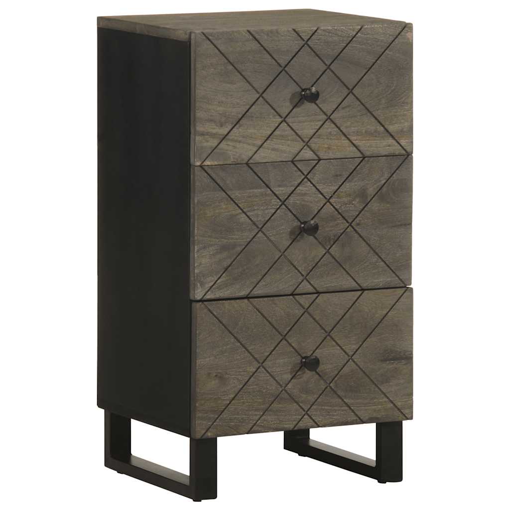 Buffet noir 40x33x75 cm bois massif de manguier - XIOS