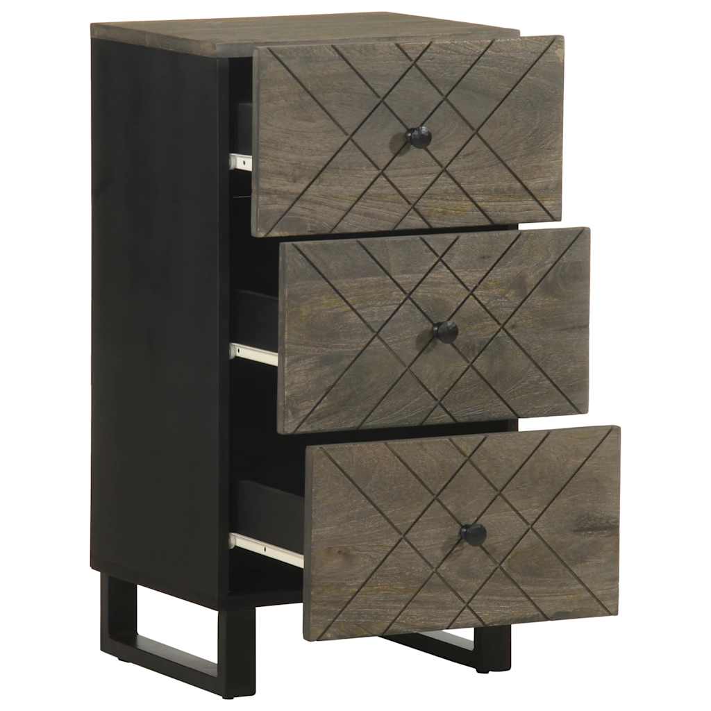 Buffet noir 40x33x75 cm bois massif de manguier - XIOS