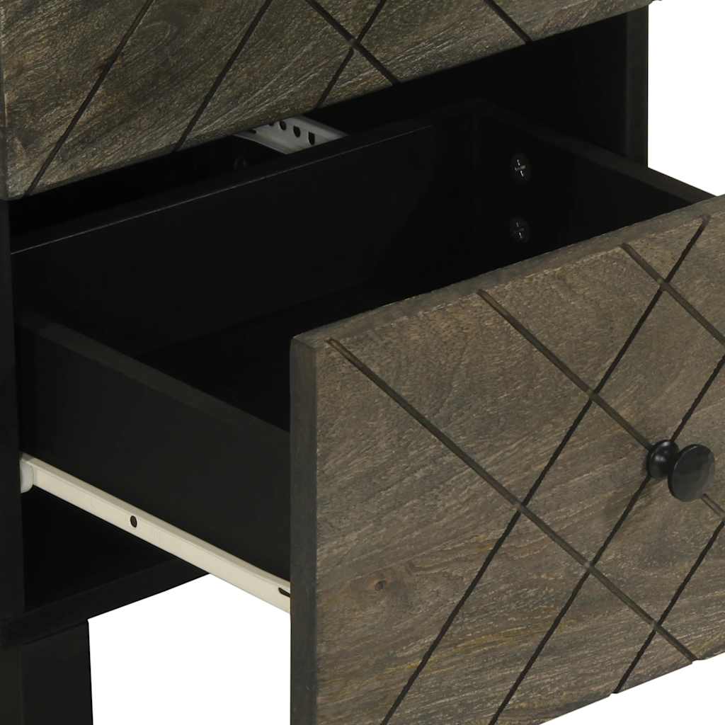 Buffet noir 40x33x75 cm bois massif de manguier - XIOS