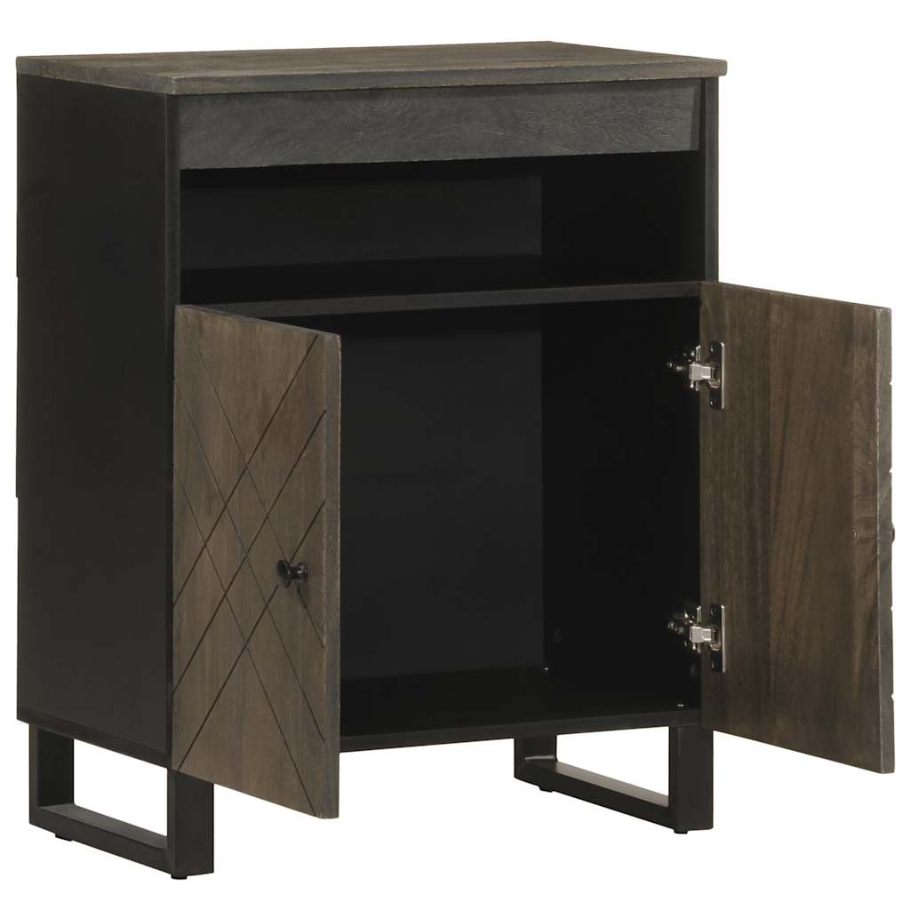 Buffet noir 60x33x75 cm bois massif de manguier - XIOS