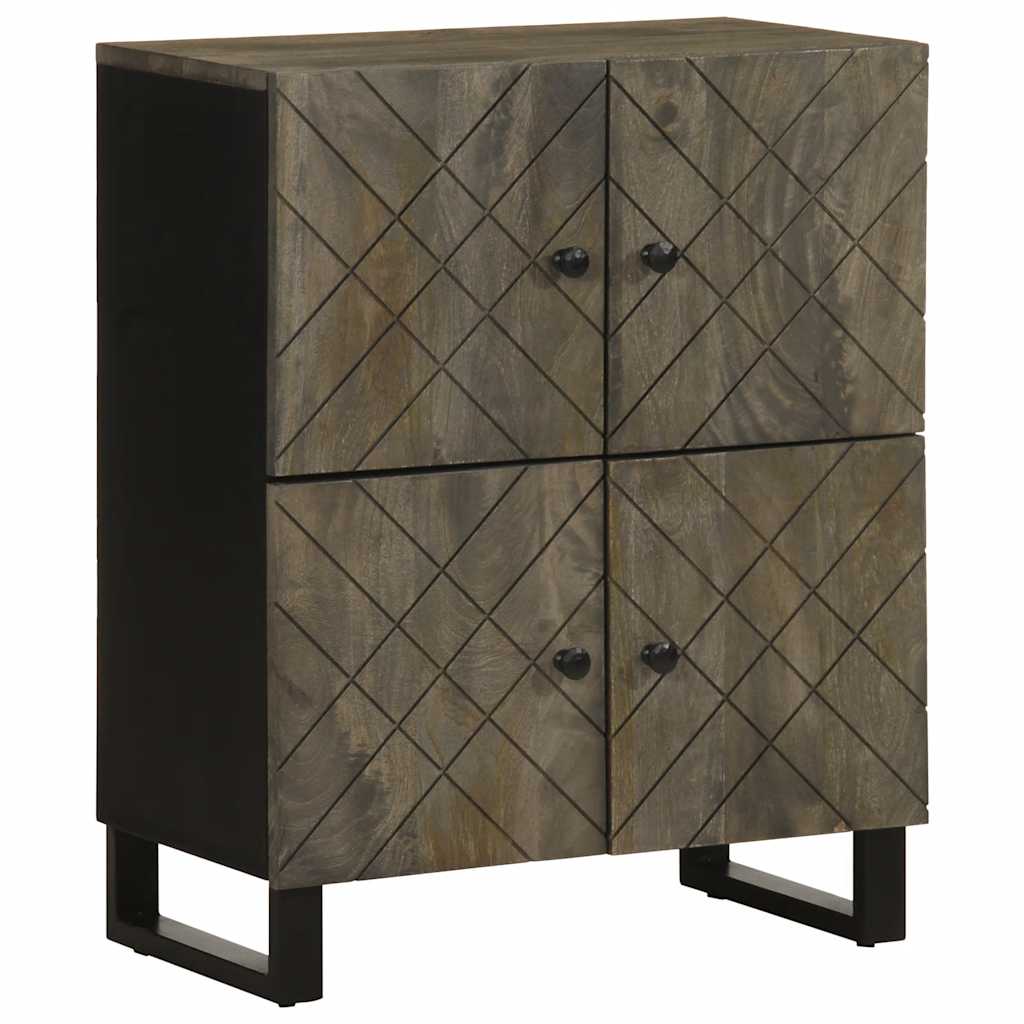 Buffet noir 60x33x75 cm bois massif de manguier - XIOS