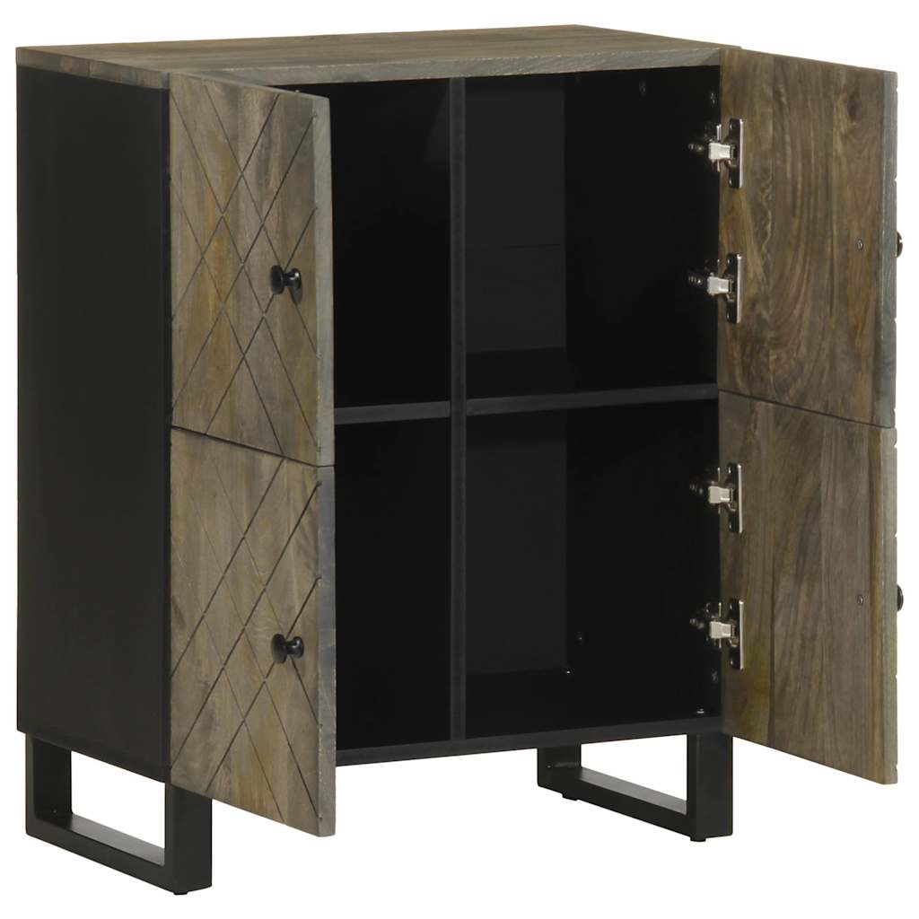 Buffet noir 60x33x75 cm bois massif de manguier - XIOS