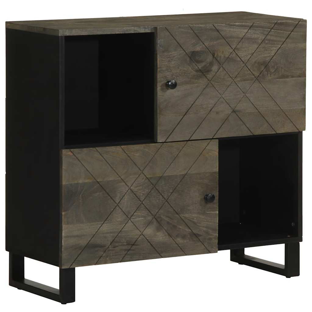 Buffet noir 80x33x75 cm bois massif de manguier - XIOS
