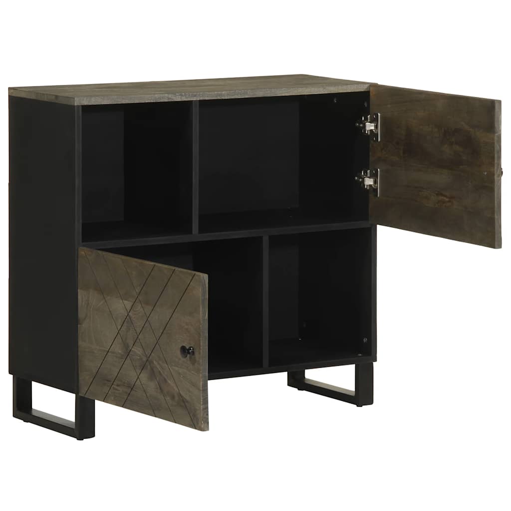 Buffet noir 80x33x75 cm bois massif de manguier - XIOS