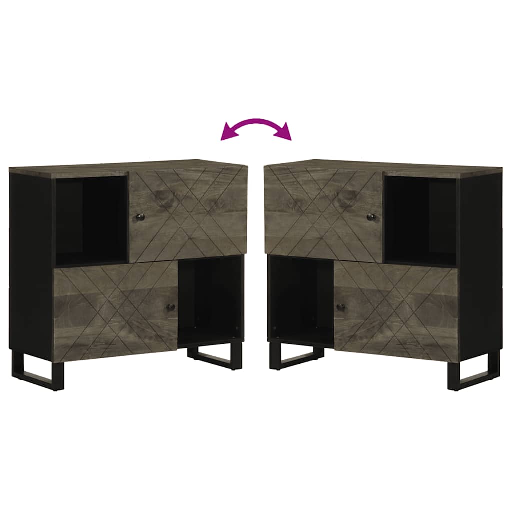 Buffet noir 80x33x75 cm bois massif de manguier - XIOS