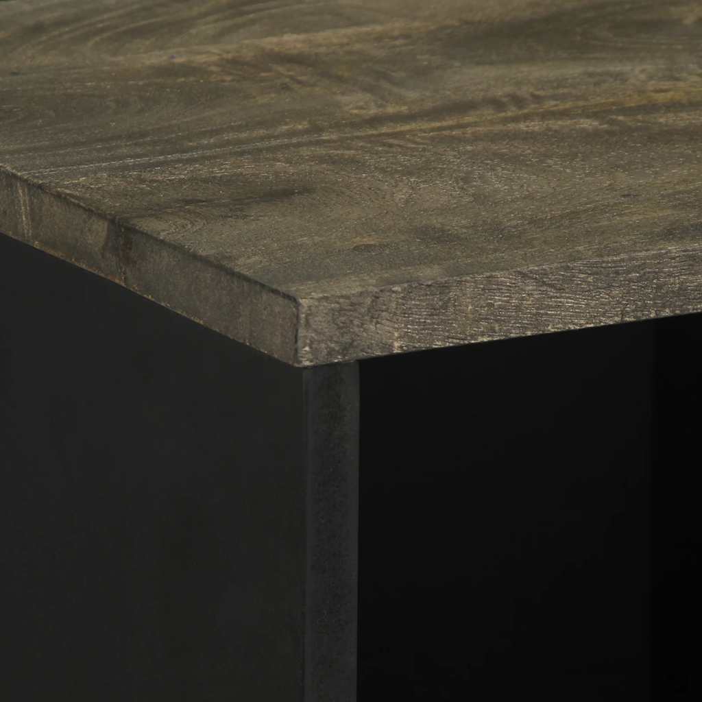 Buffet noir 80x33x75 cm bois massif de manguier - XIOS