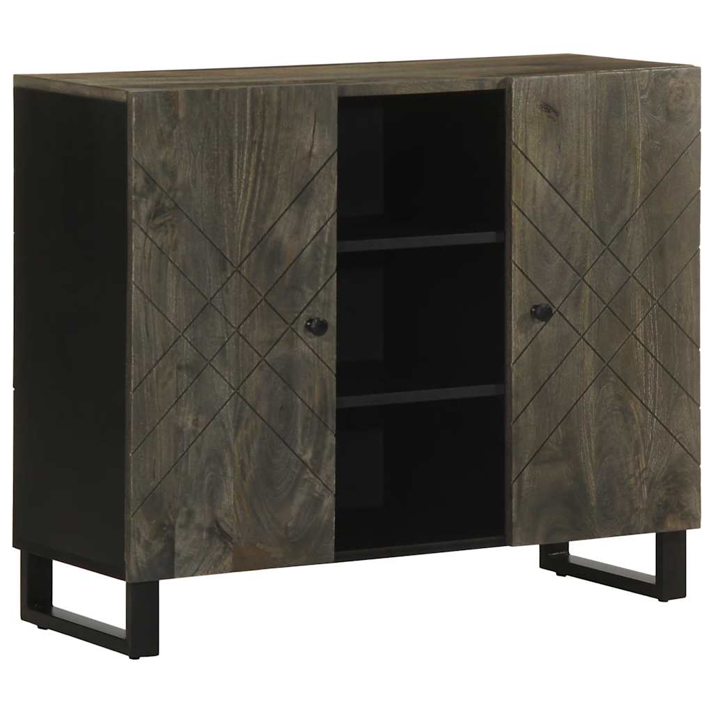 Buffet noir 90x33x75 cm bois massif de manguier - XIOS