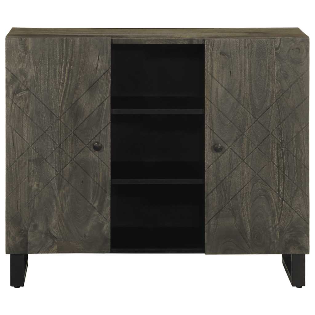 Buffet noir 90x33x75 cm bois massif de manguier - XIOS