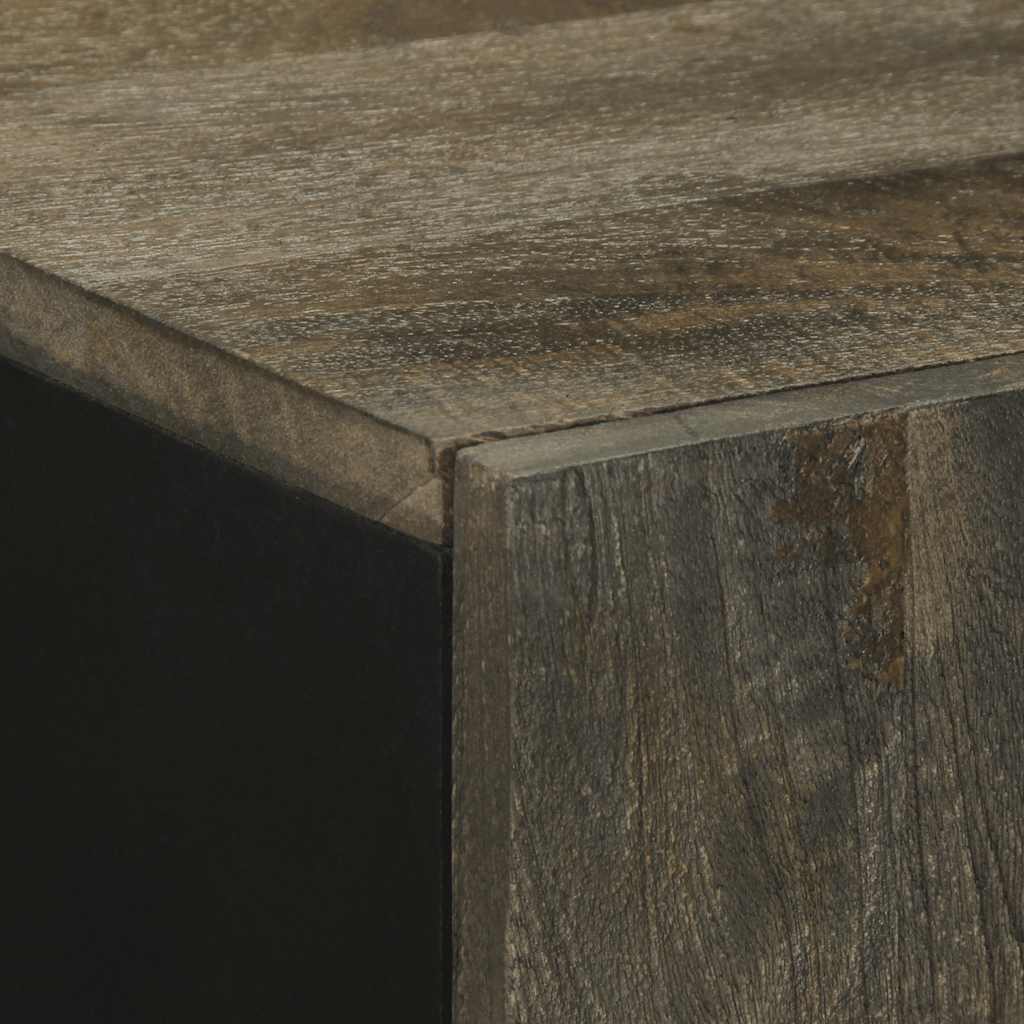 Buffet noir 90x33x75 cm bois massif de manguier - XIOS