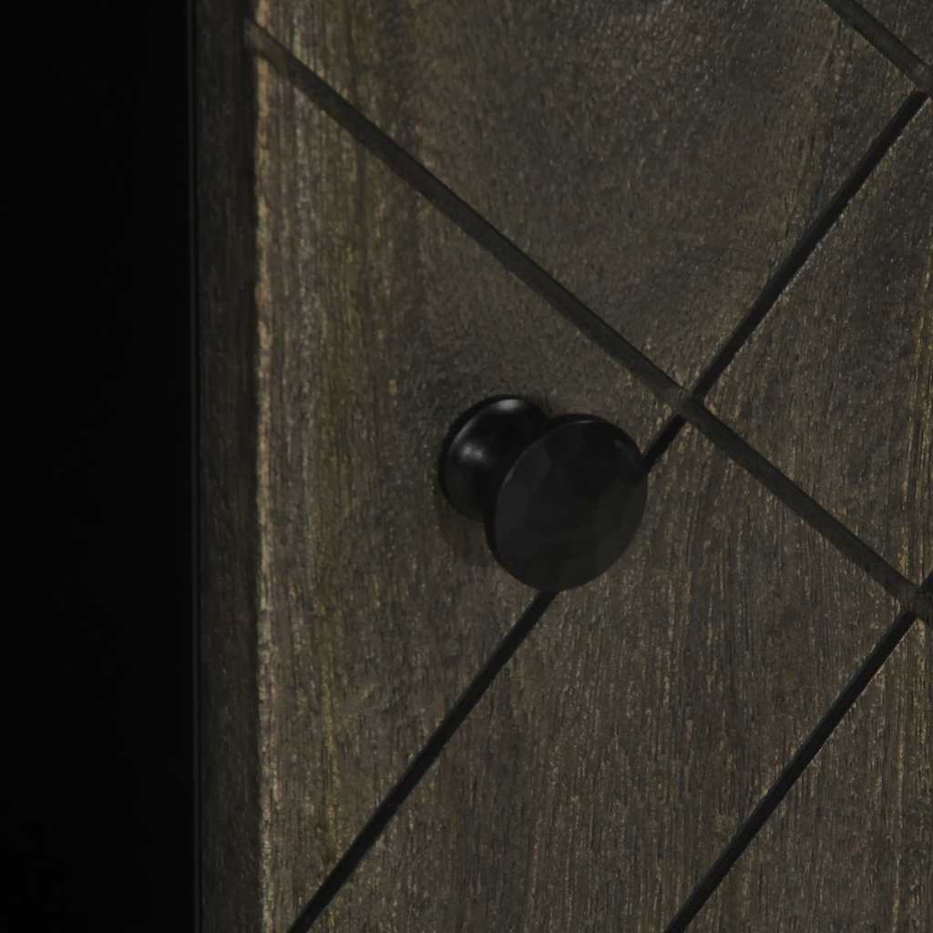 Buffet noir 90x33x75 cm bois massif de manguier - XIOS