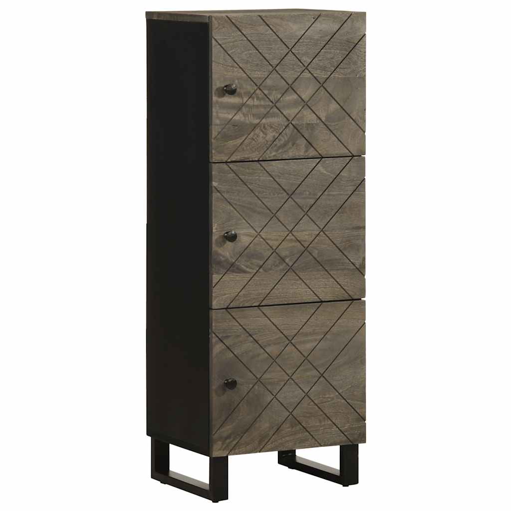 Buffet noir 40x33x110 cm bois de manguier massif - XIOS