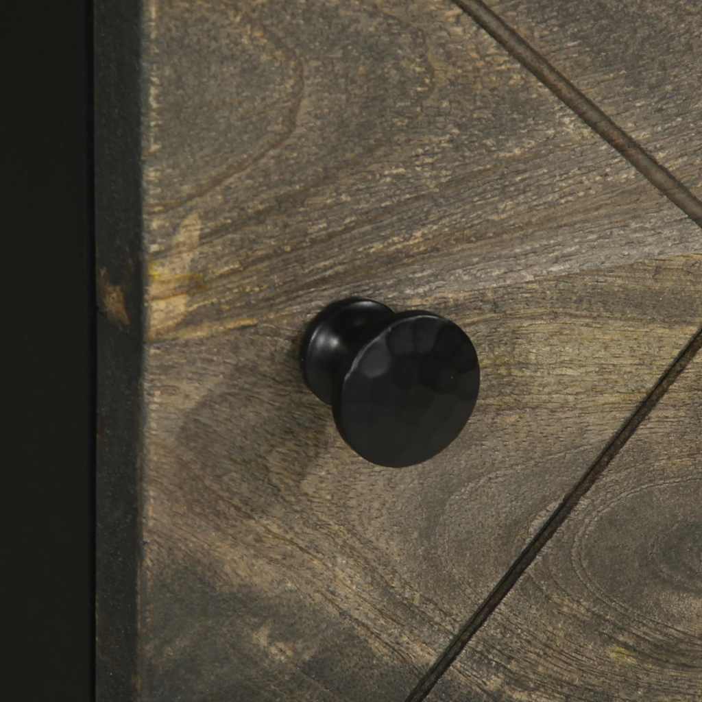 Buffet noir 40x33x110 cm bois de manguier massif - XIOS