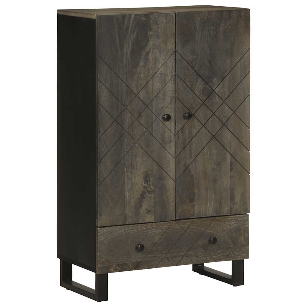 Buffet noir 60x33x100 cm bois de manguier massif - XIOS
