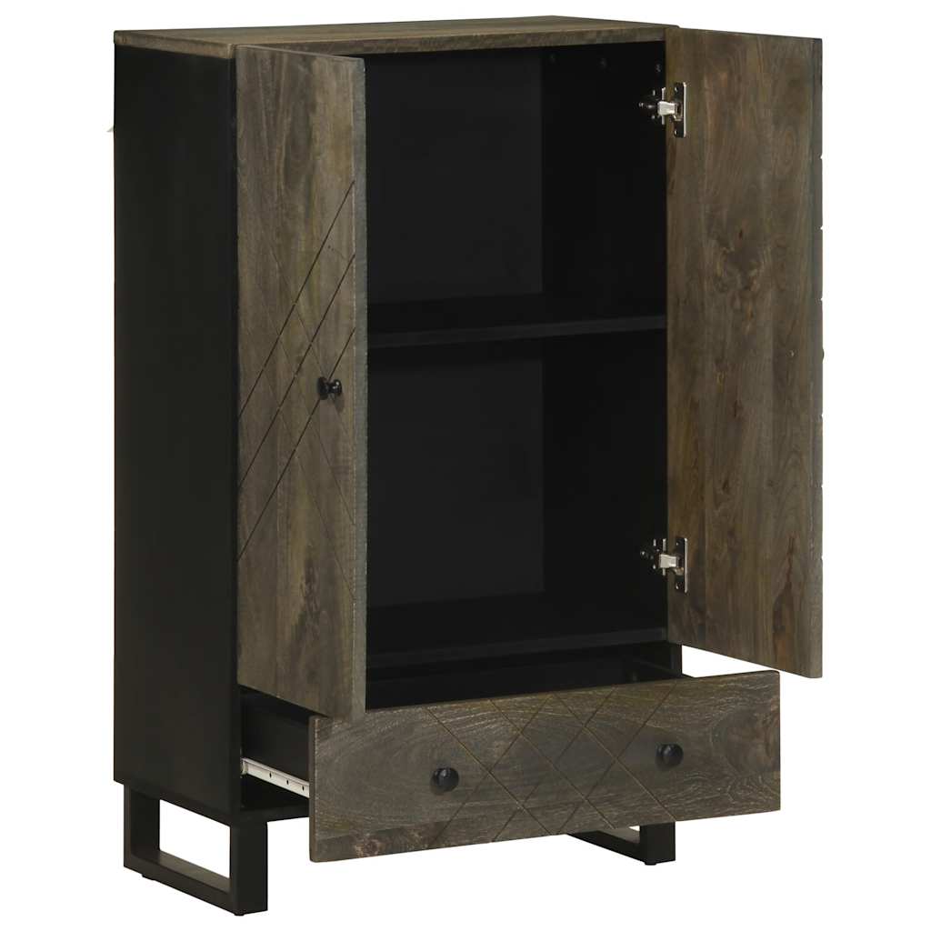 Buffet noir 60x33x100 cm bois de manguier massif - XIOS