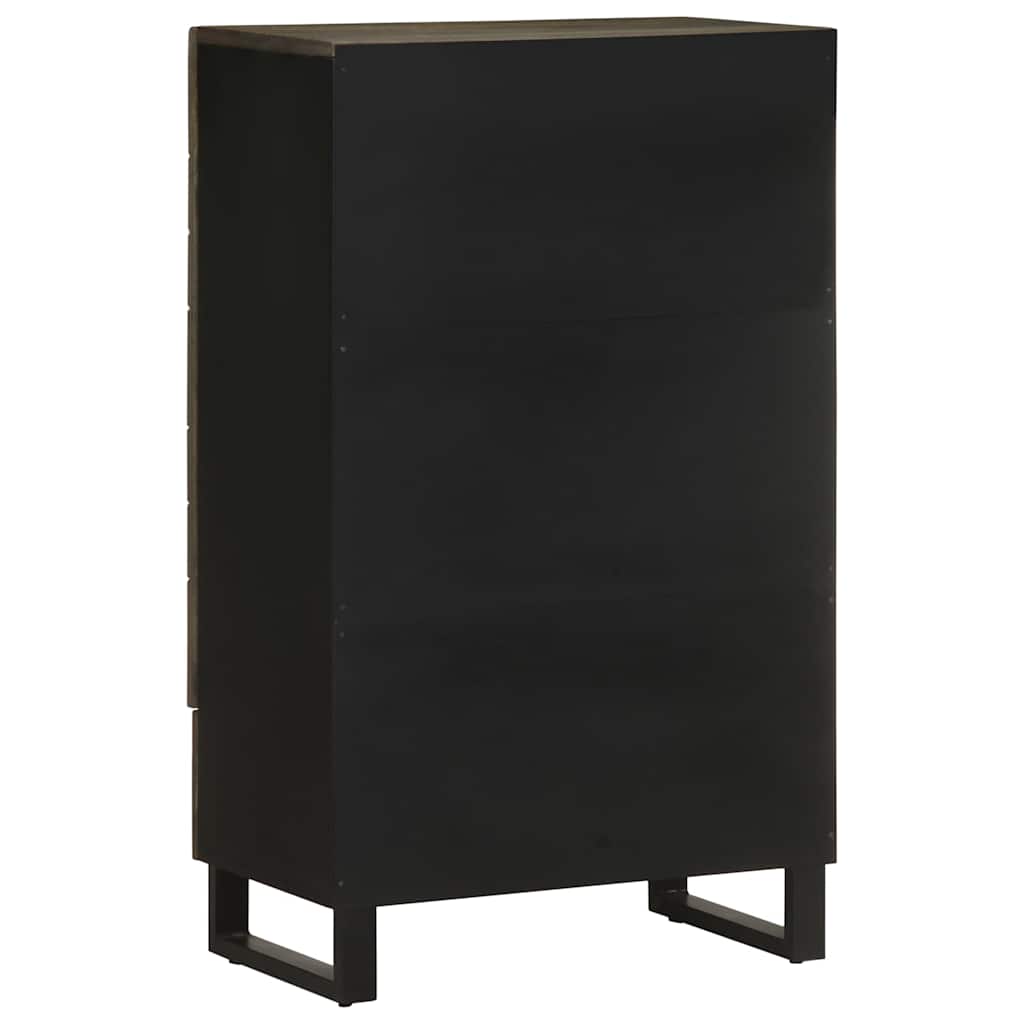 Buffet noir 60x33x100 cm bois de manguier massif - XIOS